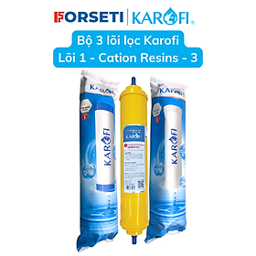 Combo 3 lõi lọc nước Karofi hàng chính hãng 123 với lõi số 2 Cation resin nhỏ cho các náy N-e - Hàng chính Hãng