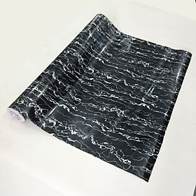 Giấy dán tường giả đá hoa cương màu đen - khổ 1,2m - có sẵn keo