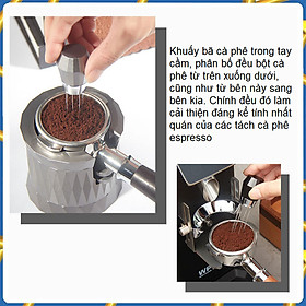 Dụng cụ phân phối bột cà phê Espresso KCF 8 kim thép, dày 0.6mm, tay cầm nhôm