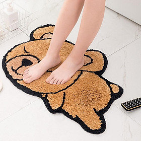 Mua Thảm chùi chân ra vào cửa  Thảm lau chân siêu thấm nước lông dài hình thú đang yêu Gu Decor Wooden