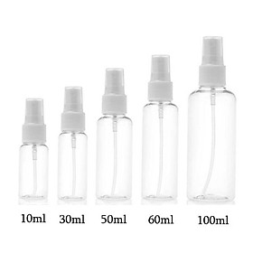 25Pcs 10/30/50/60/100ml Plastic Fine Mist Cosmetic Atomizer Bottles for Travel