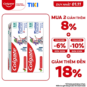 Bộ 2 Kem đánh răng trẻ em Colgate Kid Free From 6-9 80g/tuýp