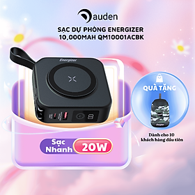 Mua Sạc dự phòng Energizer 10 000mAh /3.7V Li-Polymer QM10001ACBK Sạc nhanh 20W  bảo hành 24 tháng 1 đổi 1 - Hàng chính hãng