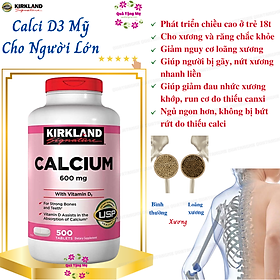 Canxi 600mg và Vitamin D3 Kirkland cho xương và răng - QuaTangMe Extaste