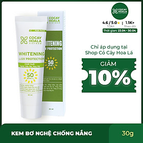 Kem Chống Nắng Bơ Nghệ Kiềm Dầu, Chống Thấm Nước, Nâng tông da SPF50+ PA+++ 30ml
