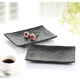 Mua Dĩa chữ nhật melamine đen nhám để món khai vị  BBQ  decor  trang trí bàn tiệc loại dày cao cấp