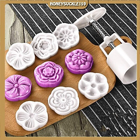 Mua Combo Khuôn Nén Lò Xo Làm Bánh Trung Thu Và 6 Mặt 50gr Hoa 3D Nổi Đẹp Mắt Mẫu 2