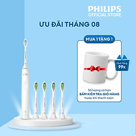 Bộ bàn chải điện Philips HX3671 23 + 4 đầu bàn chải thay thê HX6064 67 bảo