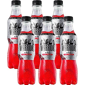Lốc 6 Chai Nước Tăng Lực Có Gas Warrior Vị Dâu (330ml x 6 chai)