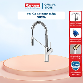 Mua Vòi rửa bát rút dây KONOX Gusta  bề mặt xử lý mạ PVD Chrome 5 lớp  lõi hợp kim đồng 61% tiêu chuẩn Châu Âu CW617N