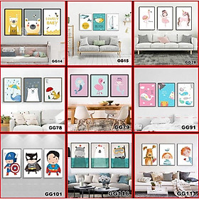 Mua Tranh treo tường canvas hoạt hình trang trí phòng ngủ bé trai  bé gái  tranh siêu nhân  búp bê  anime  công chúa  baby
