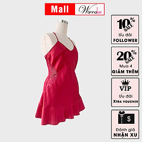 Đầm ngủ phi lụa cao cấp WANNABE DNS37 váy ngủ satin lụa phối ren eo tạo đường cong hoàn mỹ nữ tính xinh xắn