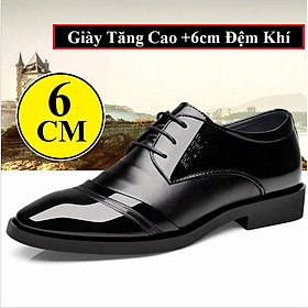 Giày Tây Tăng Chiều Cao 6cm Đệm Khí Giầy Da Tăng Chiều Cao Sans111