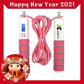 Dây nhảy tập thể dục thể thao đếm số điện tử Electronic tự động tiện lợi tại nhà dành cho nam nữ giảm cân hiệu quả - Màu hồng