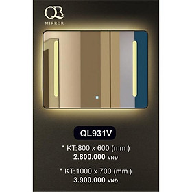 Mua Gương đèn led cảm ứng QB - Gương led treo tường hình chữ nhật treo ngang