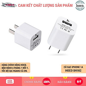 Củ Sạc Cho iPhone 1A Hoco UH102 - Sạc 1A - 5W Chuẩn - Hàng Chính Hãng