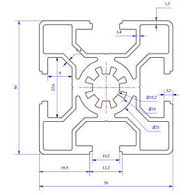 Mua Nhôm định hình 50x50 (LWA-55141011000) - Miễn phí cắt theo kích thước yêu cầu (Giá đã bao gồm VAT)