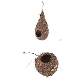 3x Hand Woven Hanging Birdhouse Canary Parrot Bird House Nest Hut Decoration