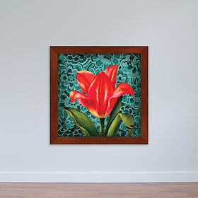Tranh treo tường hình hoa màu đỏ | Tranh canvas phong cách sơn dầu w1892