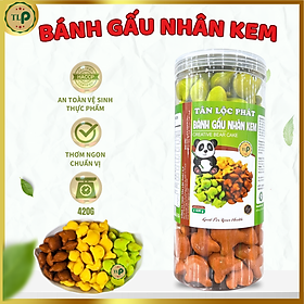 BÁNH GẤU NHÂN KEM 3 MÀU MÓN NGON TUỔI THƠ - HŨ 420G