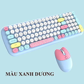 Mua Bàn phím và chuột không dây MOFII CANDY PRO kết nối Bluetooth và USB 2.4G thiết kế 100 phím nút tròn màu sắc nữ tính dễ thương - Hàng Chính Hãng