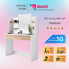 Bàn trang điểm gỗ hiện đại SMLIFE Makan  | Gỗ MDF dày 17mm chống ẩm | D110xR40xC140cm