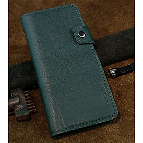 Bao da đựng điện thoại cho 12 pro max 13 pro max handmade dạng ví da đà điểu