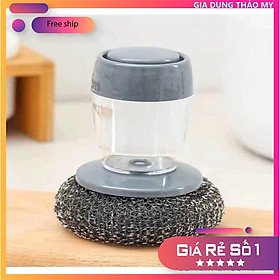 Mua Cọ sắt kèm nhả dầu tay cầm tiện dụng-Búi Sắt - Cọ rửa xoong nồi