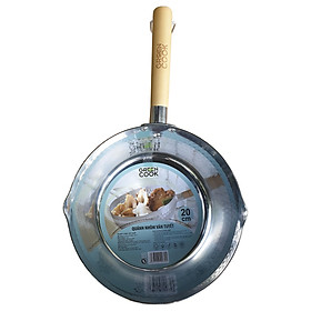 Quánh nồi nhôm vân tuyết 20 cm Green Cook GCS04-20 tay cầm bằng gỗ chắc chắn - Hàng chính hãng