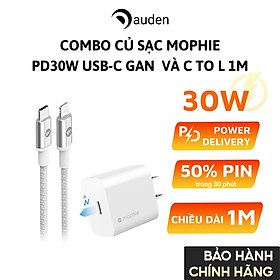 Combo Sạc Nhanh Mophie Power Delivery USB-C GaN 30W dành cho iPhone/ iPad - Hàng chính hãng