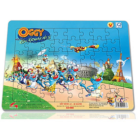 Xếp hình Tia Sáng Oggy and the CockRoaches (48 Mảnh Ghép) - Tặng kèm câu đố mặt sau cho bé