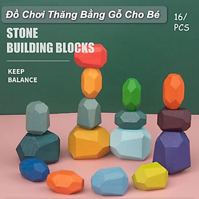 Đồ Chơi Thăng Bằng Gỗ cho bé Balance 16 Blocks Colorful - Home and Garden