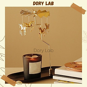 Mua Khay Đựng Nến Thơm Kèm Chong Chóng Xoay Màu Vàng Kim Sang Trọng  Phụ Kiện Decor Nến - Dory Lab