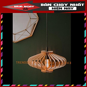 Mua Đèn gỗ thả trần CAO CẤP hiện đại sang trọng 26x31cm chất liệu gỗ trang trí cho phòng khách nhà căn hộ decor nhà quán cf