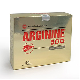 Thực phẩm bảo vệ sức khoẻ Arginine 500 giúp bổ gan, giải độc gan, bảo vệ tế bào gan - Hộp 60 viên