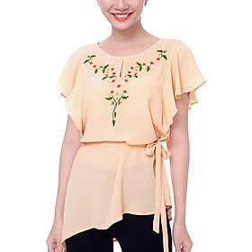 Áo Kiểu Thêu Cổ Giọt Nước An Thủy 664 - Da
