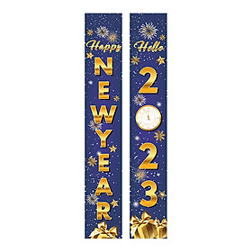 Happy New Year Sign Banners Couplet Decor for Outdoor Porch Festival Backyard Yard