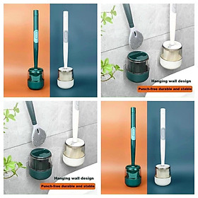 Mua Chổi cọ toilet silicon thông minh có bình chứa xà phòng tiện dụng -Bàn chải chà rửa vệ sinh mọi ngóc ngách bồn cầu