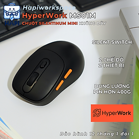Chuột không dây hàng chính hãng HyperWork Silentinum MS01 Mini HPW-MS01M