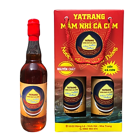 Nước mắm nguyên chất YaTrang 1000ml - Cốt nhỉ cá cơm than, ủ 18 tháng, chai thủy tinh