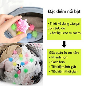 Mua Combo 10 Quả Cầu Gai Hỗ Trợ Giặt Sạch Và Làm Phẳng Quần Áo Trong Máy Giặt