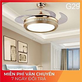 Đèn quạt trần COPAS kiểu dáng Bắc Âu hiện đại cánh cụp cánh xòe,quạt đèn cánh xếp, điều khiển từ xa .