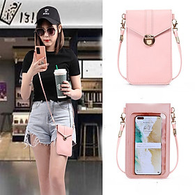 Túi đeo chéo da mini đựng điện thoại cảm ứng trong suốt cho nữ - ZT978
