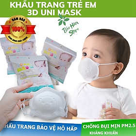 Set 3 chiếc Khẩu trang 3D hình gấu Uni Mask cho bé sơ sinh từ 0-3 tuổi hàng Việt Nam
