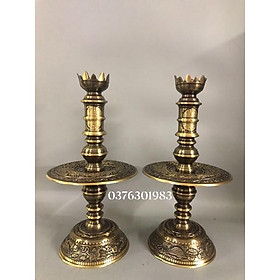 Mua đôi chân đèn   chân nến bằng đồng đồ thờ bằng đồng cao 46cm
