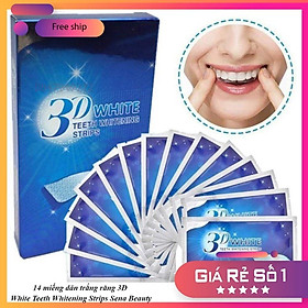 Hình ảnh Full hộp 7 cặp - 14 miếng dán trắng răng 3D White Teeth Whitening Strips Sena Beauty,  mạnh gấp 25 lần kem đánh răng