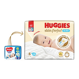 Tã bỉm dán sơ sinh Huggies Skin Perfect S 29 miếng với 2 vùng thấm giảm