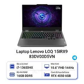 Mua Laptop Lenovo LOQ 15IRX9 83DV00D5VN (Intel Core i7-13650HX |RTX 4050 | 16GB | 512GB | 15.6 inch FHD | Win 11 | Xám) - HÀNG CHÍNH HÃNG