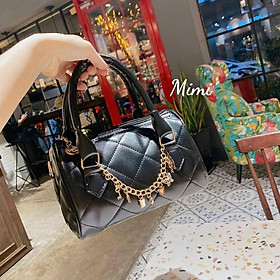 Túi xách nữ trống tròn kèm phụ kiện phong cách trẻ trung