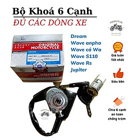 Hình ảnh Bộ ổ khoá 6 cạnh chống trộm dành cho xe Wave, Dream, Ws110, Wave Rs, Jupiter